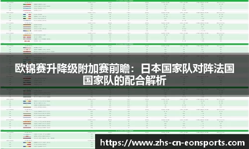 欧锦赛升降级附加赛前瞻：日本国家队对阵法国国家队的配合解析